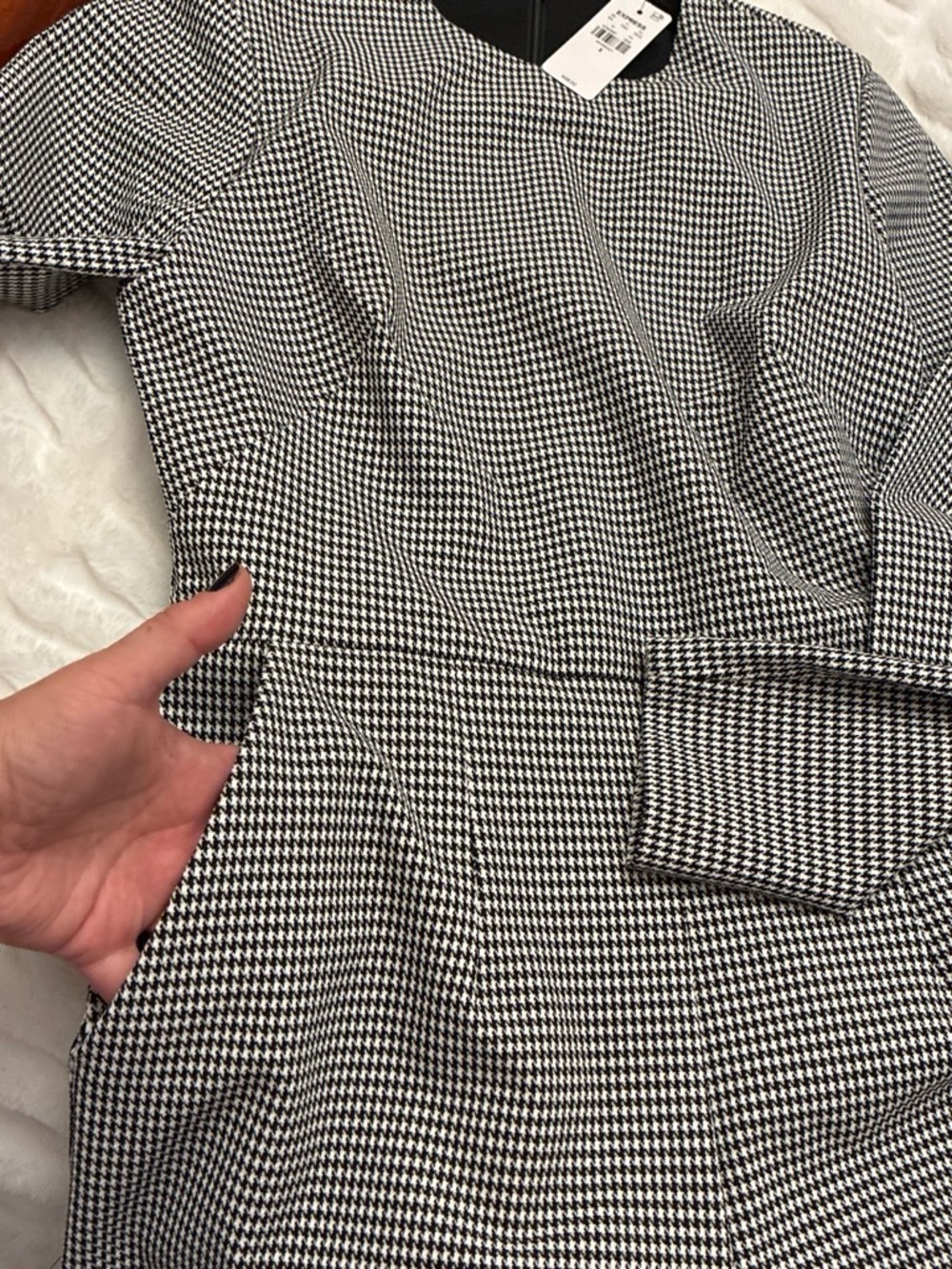 Express Black and White Houndstooth Sheath Dress